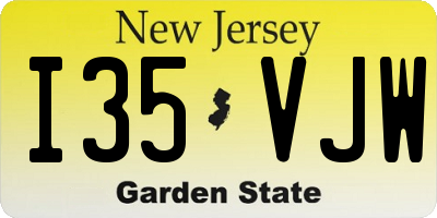 NJ license plate I35VJW