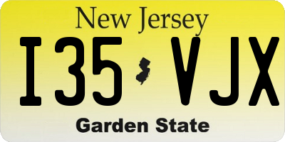 NJ license plate I35VJX