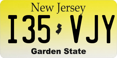 NJ license plate I35VJY