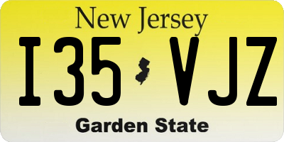 NJ license plate I35VJZ