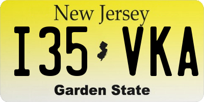 NJ license plate I35VKA