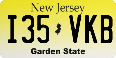 NJ license plate I35VKB
