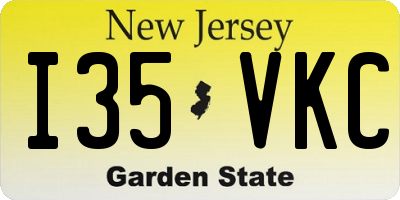 NJ license plate I35VKC