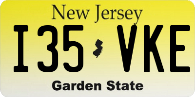 NJ license plate I35VKE
