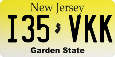 NJ license plate I35VKK