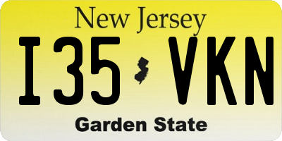 NJ license plate I35VKN