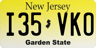 NJ license plate I35VKO