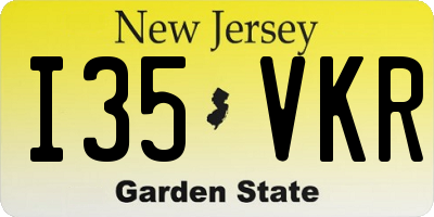 NJ license plate I35VKR