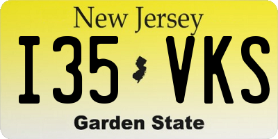 NJ license plate I35VKS