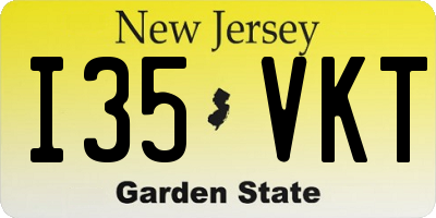 NJ license plate I35VKT