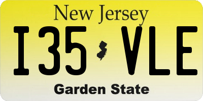 NJ license plate I35VLE