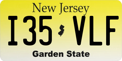NJ license plate I35VLF