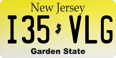 NJ license plate I35VLG