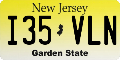 NJ license plate I35VLN