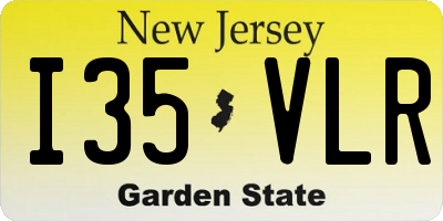 NJ license plate I35VLR