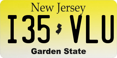 NJ license plate I35VLU
