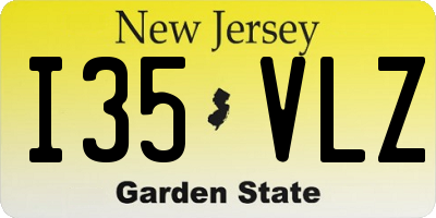 NJ license plate I35VLZ