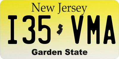 NJ license plate I35VMA
