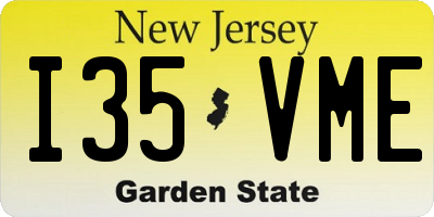 NJ license plate I35VME