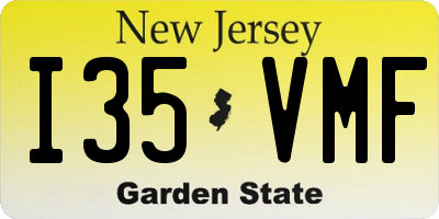 NJ license plate I35VMF