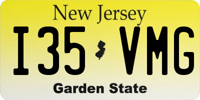NJ license plate I35VMG