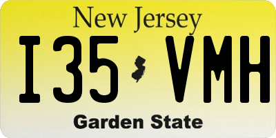 NJ license plate I35VMH