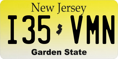 NJ license plate I35VMN