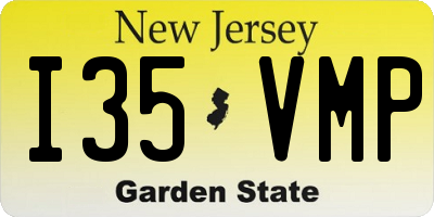 NJ license plate I35VMP