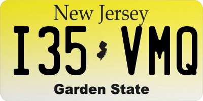 NJ license plate I35VMQ