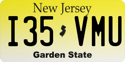 NJ license plate I35VMU