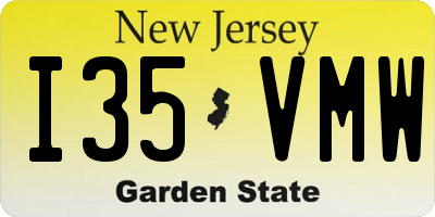 NJ license plate I35VMW