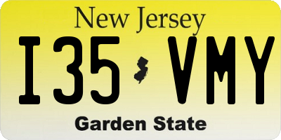 NJ license plate I35VMY