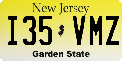 NJ license plate I35VMZ
