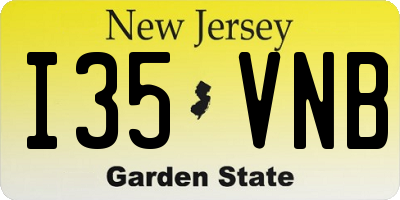 NJ license plate I35VNB