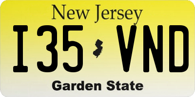 NJ license plate I35VND
