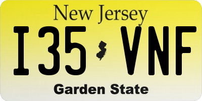 NJ license plate I35VNF
