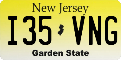 NJ license plate I35VNG