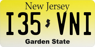 NJ license plate I35VNI