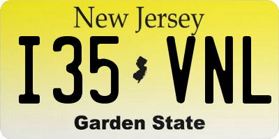 NJ license plate I35VNL