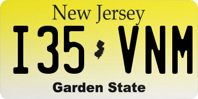 NJ license plate I35VNM