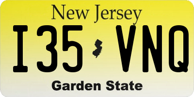 NJ license plate I35VNQ