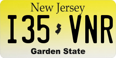 NJ license plate I35VNR