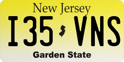 NJ license plate I35VNS