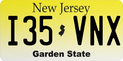 NJ license plate I35VNX