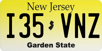 NJ license plate I35VNZ
