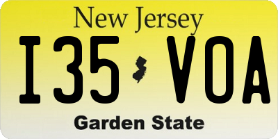 NJ license plate I35VOA