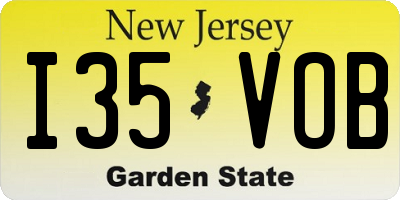 NJ license plate I35VOB