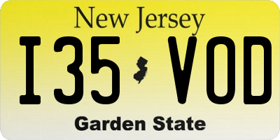 NJ license plate I35VOD