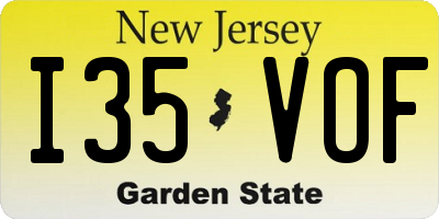 NJ license plate I35VOF