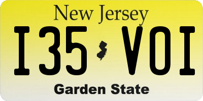 NJ license plate I35VOI